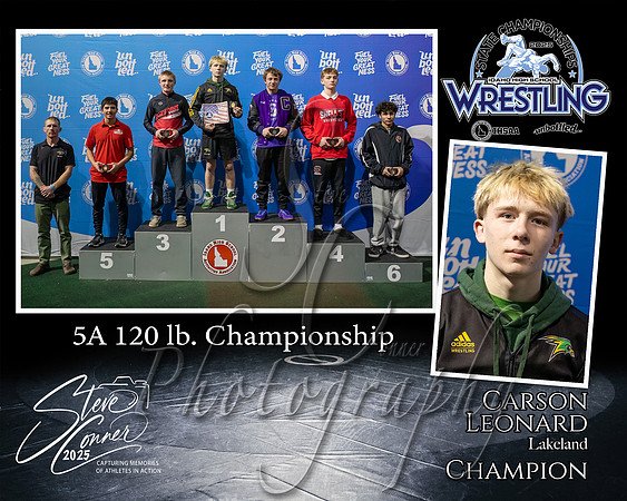 5A Wrestling Memory Mate Carson Leonard 120 Champion