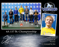 6A Wrestling Memory Mate Logan Shaver 157 Champion