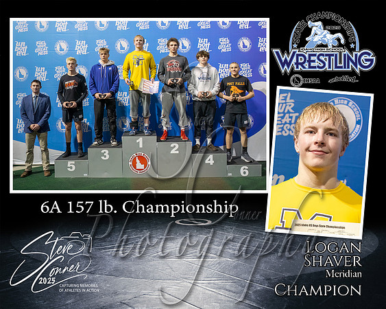 6A Wrestling Memory Mate Logan Shaver 157 Champion