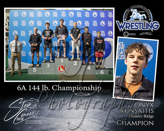 6A Wrestling Memory Mate Onyx Kunsaitis 144 Champion