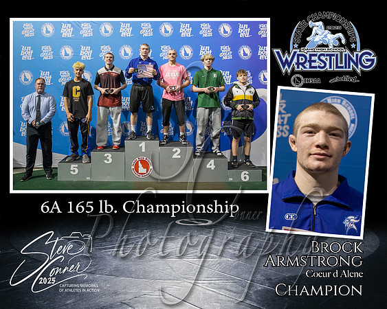 6A Wrestling Memory Mate Brock Armstrong 165 Champion