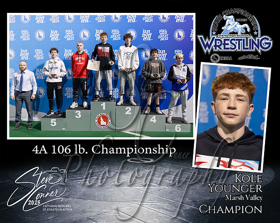 4A Wrestling Memory Mate Kole Younger 106 Champion