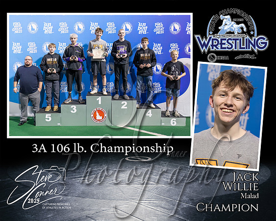 3A Wrestling Memory Mate Jack Willie 106 Champion