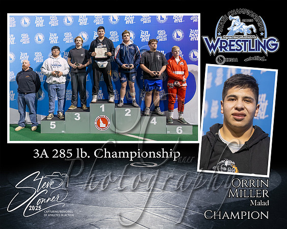 3A Wrestling Memory Mate Orrin Miller 285 Champion