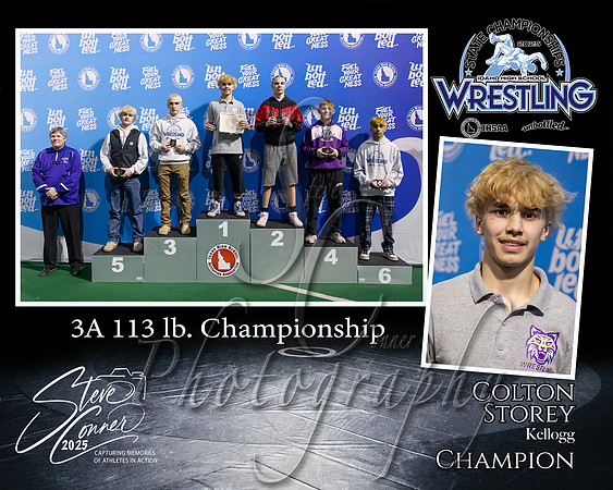 3A Wrestling Memory Mate Colton Storey 113 Champion
