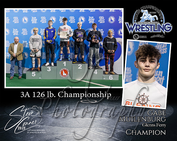 3A Wrestling Memory Mate Gabe Muilenburg 126 Champion