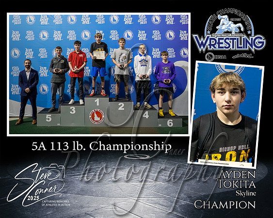 5A Wrestling Memory Mate Ayden Tokita 113 Champion