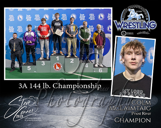 3A Wrestling Memory Mate Colm McLaimtaig 144 Champion