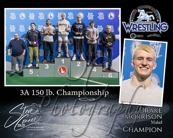 3A Wrestling Memory Mate Drake Morrison 150 Champion